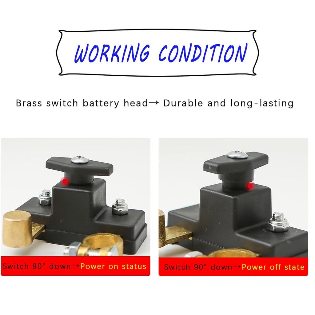 Battery Disconnect Switch,for 12V / 24V 250/1000 Amps,Lsolator Power Cutoff Switch for Car Marine Boat RV ATV (Upgrade)