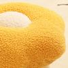 Small Foot Stool Cute Sunflower Soft Teddy Velvet High Resilience Wooden Footstools for Bedroom Living Room Sofa Yellow