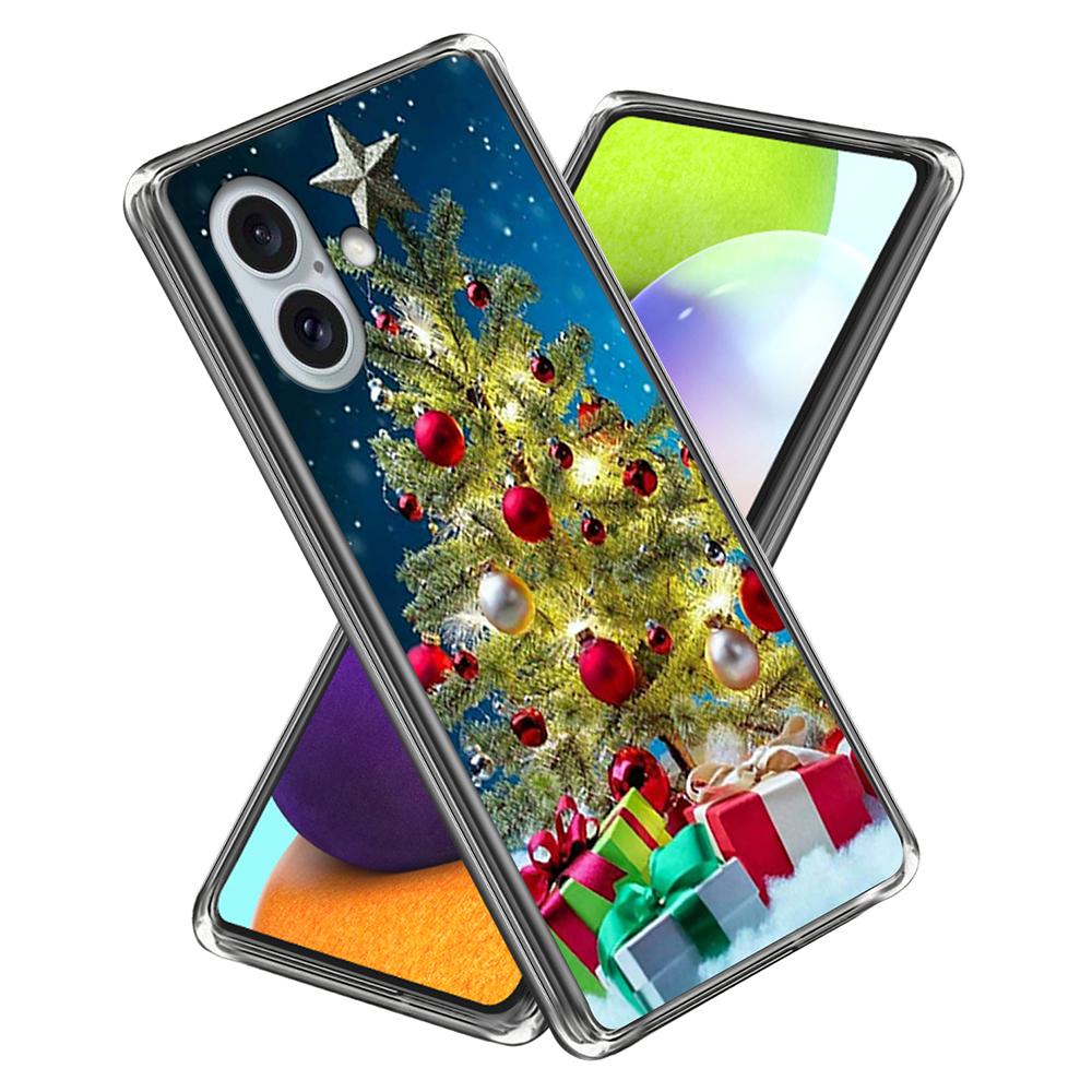 For iPhone 16 Case Christmas Pattern Printing Soft TPU Phone Cover
