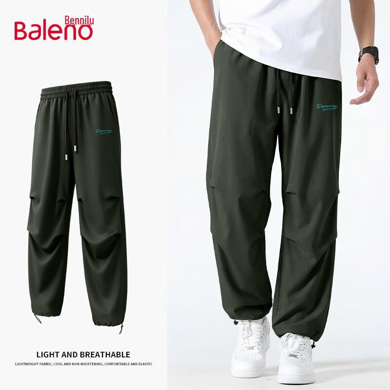 Baleno Men s Ice-Feel Loose Paratrooper Casual Pants L