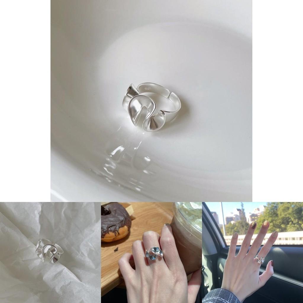 Stylish Minimalist Open Adjustable Copper Ring With Unique Geometric Petal Design