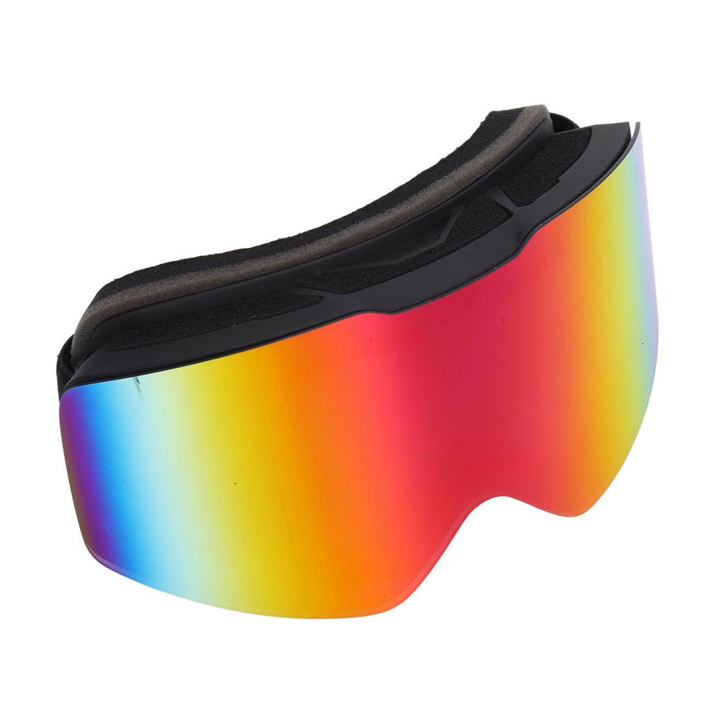 Gogle Narciarskie Dwuwarstwowe Przeciwmgielne Odporne na UV Szerokie Pole Widzenia Odporne na Uderzenia Gogle Snowboardowe Czarne Piaskowe Czerwona Soczewka