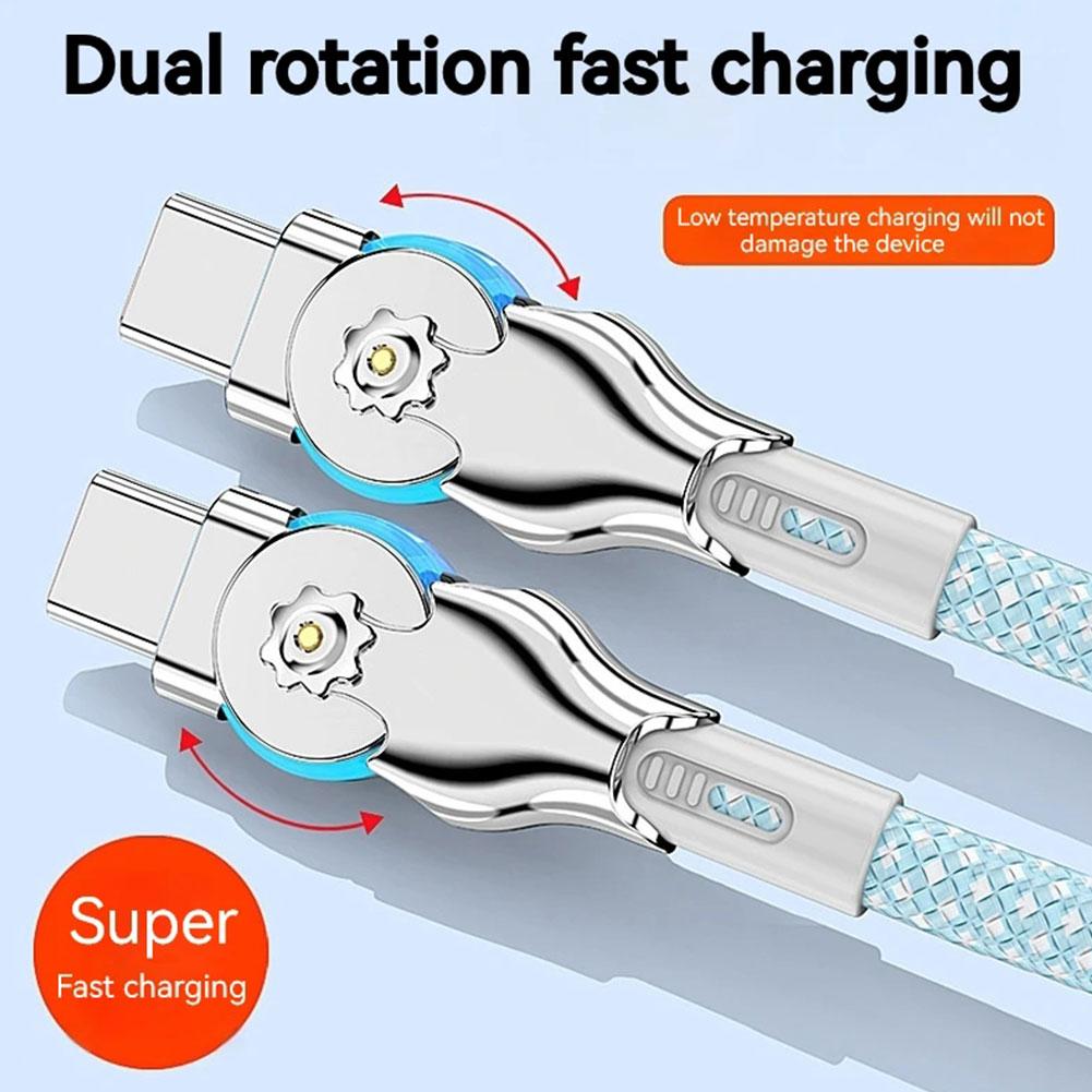 Fast Charging 180 Degree Rotation Cable Alloy Micro Type C Data Cable for Huawei Samsung Xiaomi Fast Charging Cable