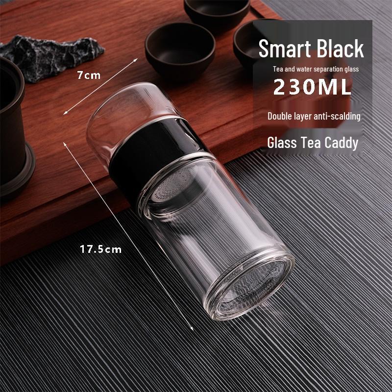 

Персонализированная высококачественная двухслойная стеклянная чашка для разделения чая и воды для офисного использования, подарок унисекс.