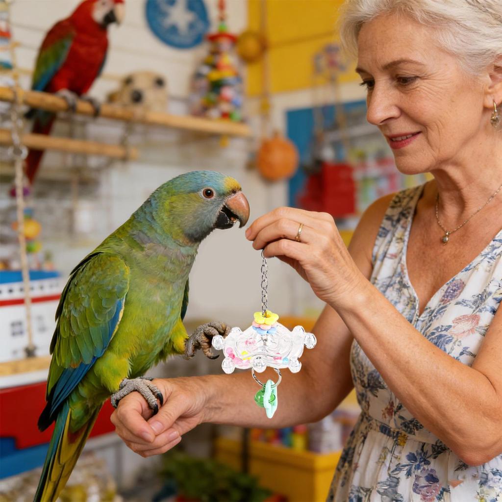 Bird Toys Fun Bite-Resistant Pet Chewing Supplies Colorful Parakeet Toys Wheel For Macaws Lovebird Conures Cockatiels Finches