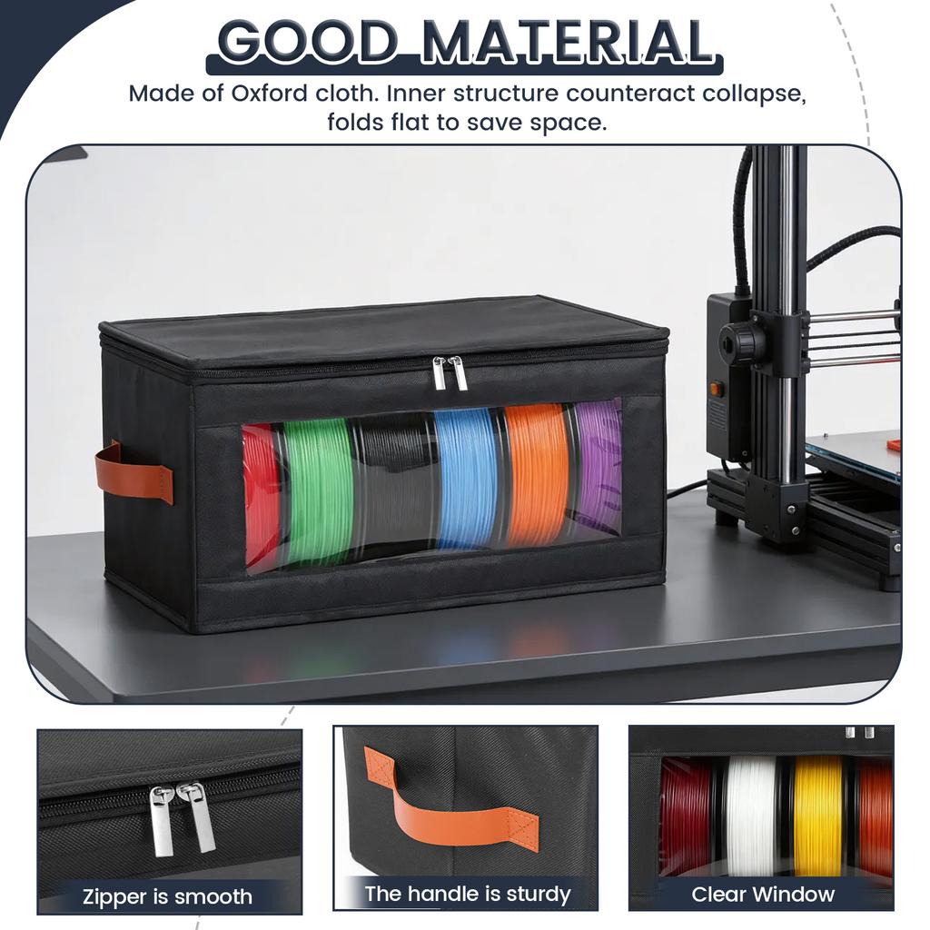 2 Pack Filament Storage Box 3D Printer Filament Storage Container Holds 3D Printing Accessories Holder Rack for Office Lab