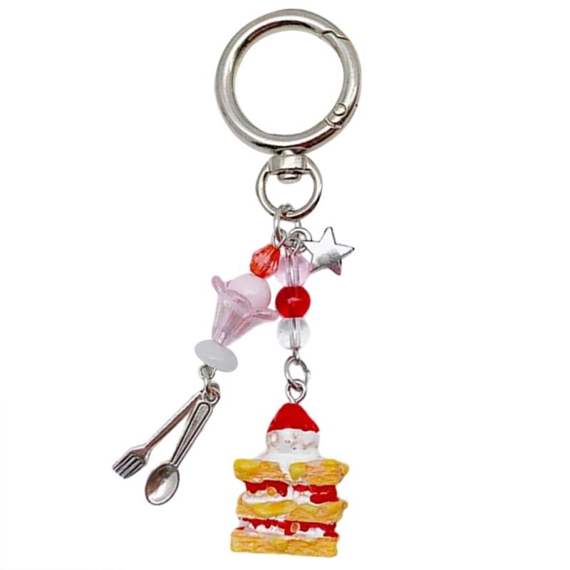 

Fashionable Keychain with Unique Shape Stylish and Eye Catching Ice Cream Keyring Key Charm Ornament 1 рожевий