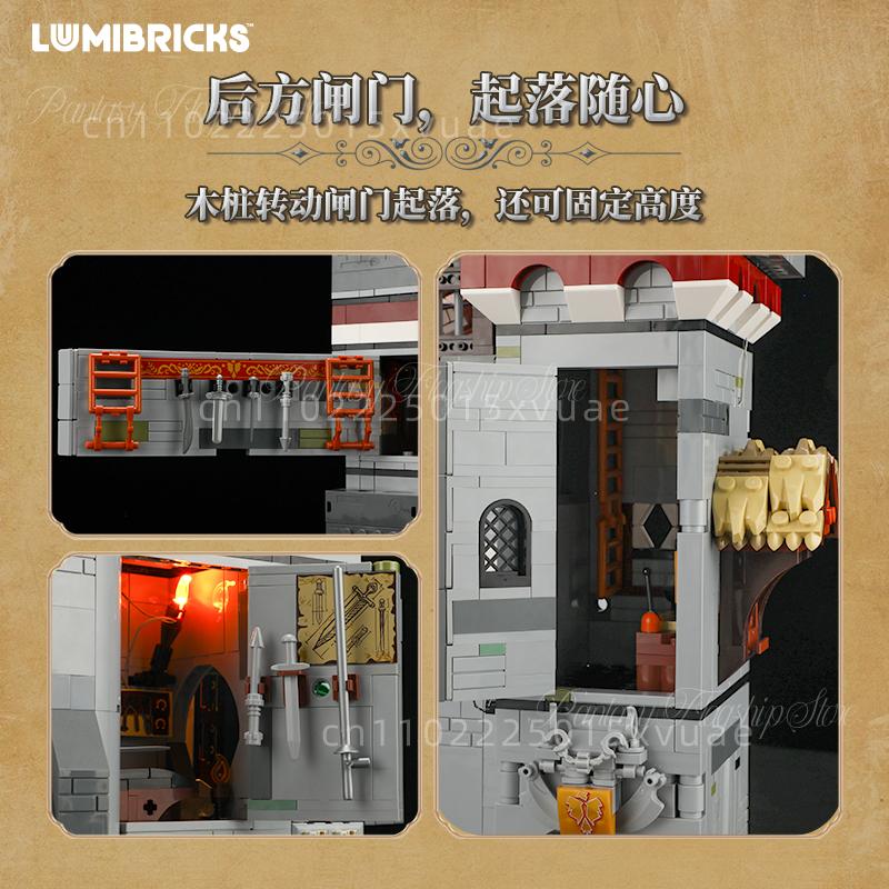 Medieval Series Building Blocks Large Castle Armory Assembled Architectural Models Street View Ornaments Collection Holiday Gift
