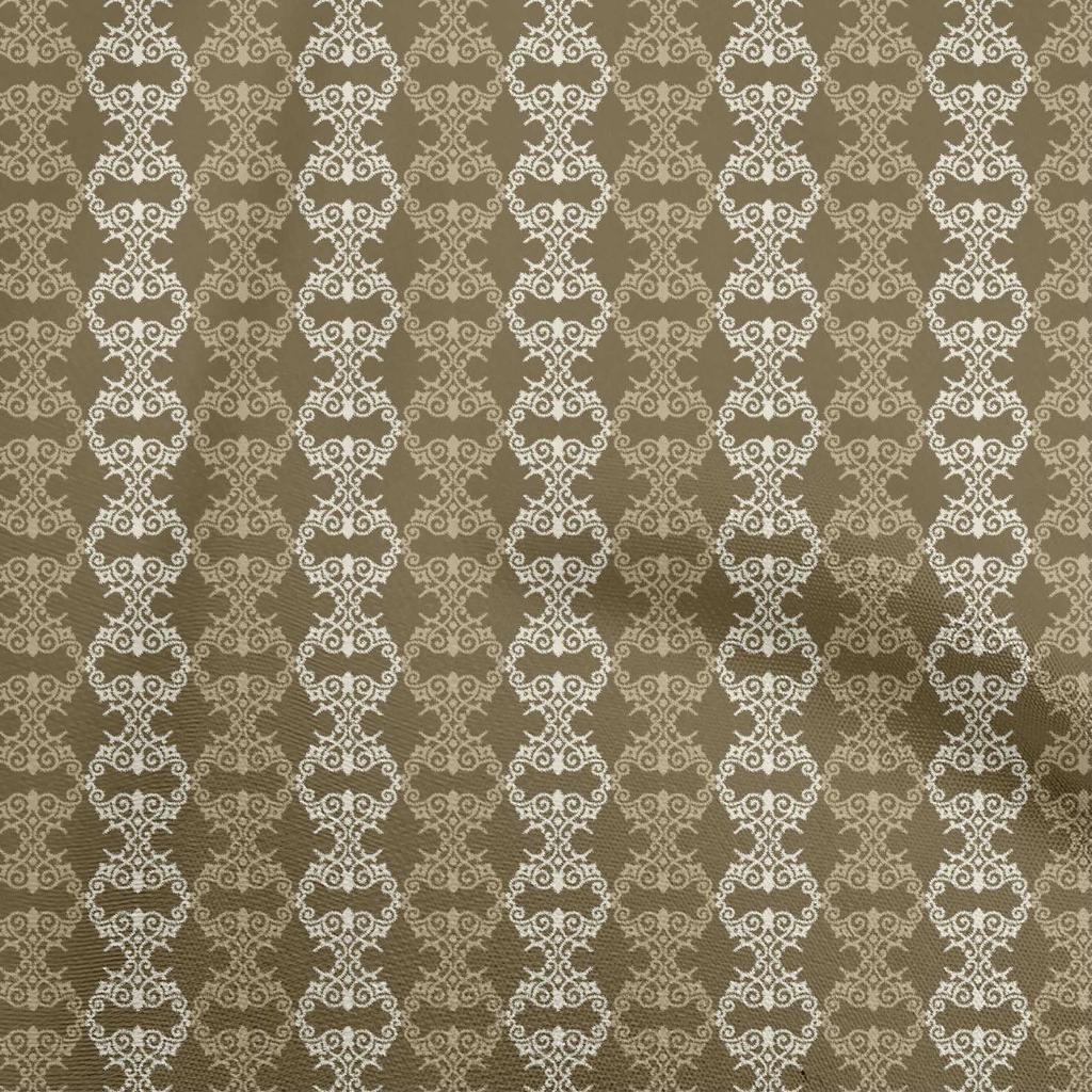oneOone Cotton Poplin Blue Fabric Damask Dress Material Fabric Print Fabric By The Yard 42 Inch