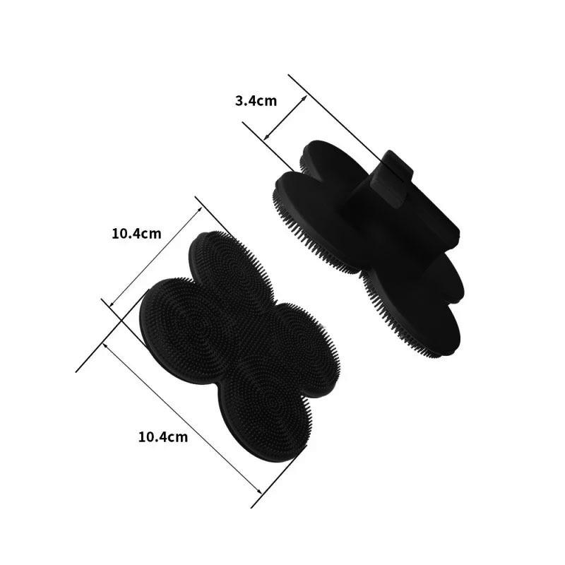 Двусторонняя силиконовая щетка для ванны с длинной ручкой и массажными щетинками