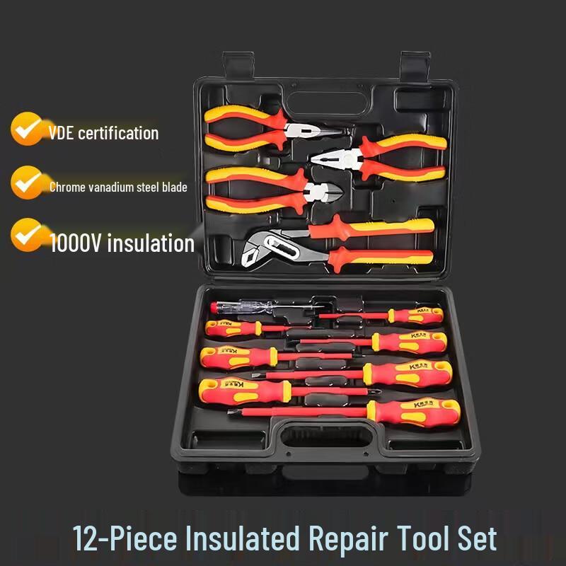Beyou 12-Piece Insulated Electrician Tool Set CN plug (adapter included)
