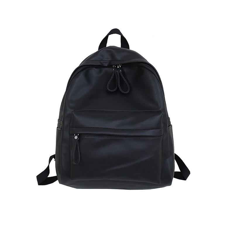 Korean version of Harajuku simple pu men's and women's tide backpack autumn new fashion student schoolbag