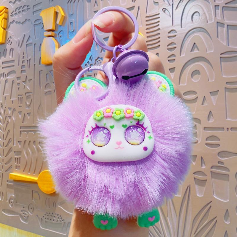 

Cute Cartoon Plush Sweetheart Bear Keychain, Exquisite Bag Pendant, Rex Rabbit Fur Doll, Small Accessory Doll