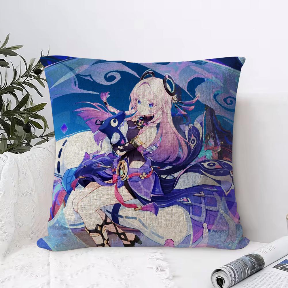 Genshin Impact Citlali Cushion Cover Eco Linen Pillow Case DoubleSided Print Breathable Durable Zipper Home Decor Gift