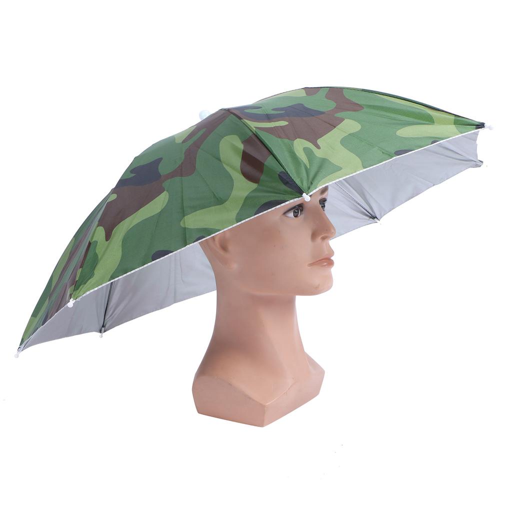 Faltbarer Schirmhut Tragbar Wasserdicht Outdoor Angel Schirmkappe für Erwachsene Camouflage