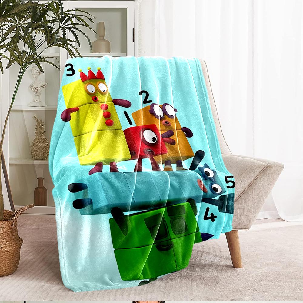 Coperta stampata a tema Numberblocks - Perfetta per divano, letto, viaggi e uso all'aperto | Lavabile in lavatrice, accogliente e resistente.