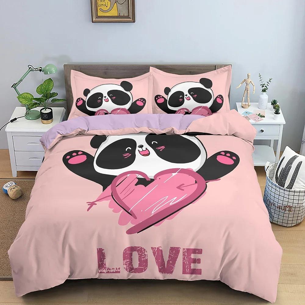 Lovely Panda Duvet Cover Cute Animals Bedding Set For Bedroom Printed Comforter Quilt Covers USEUAU Single Double Size