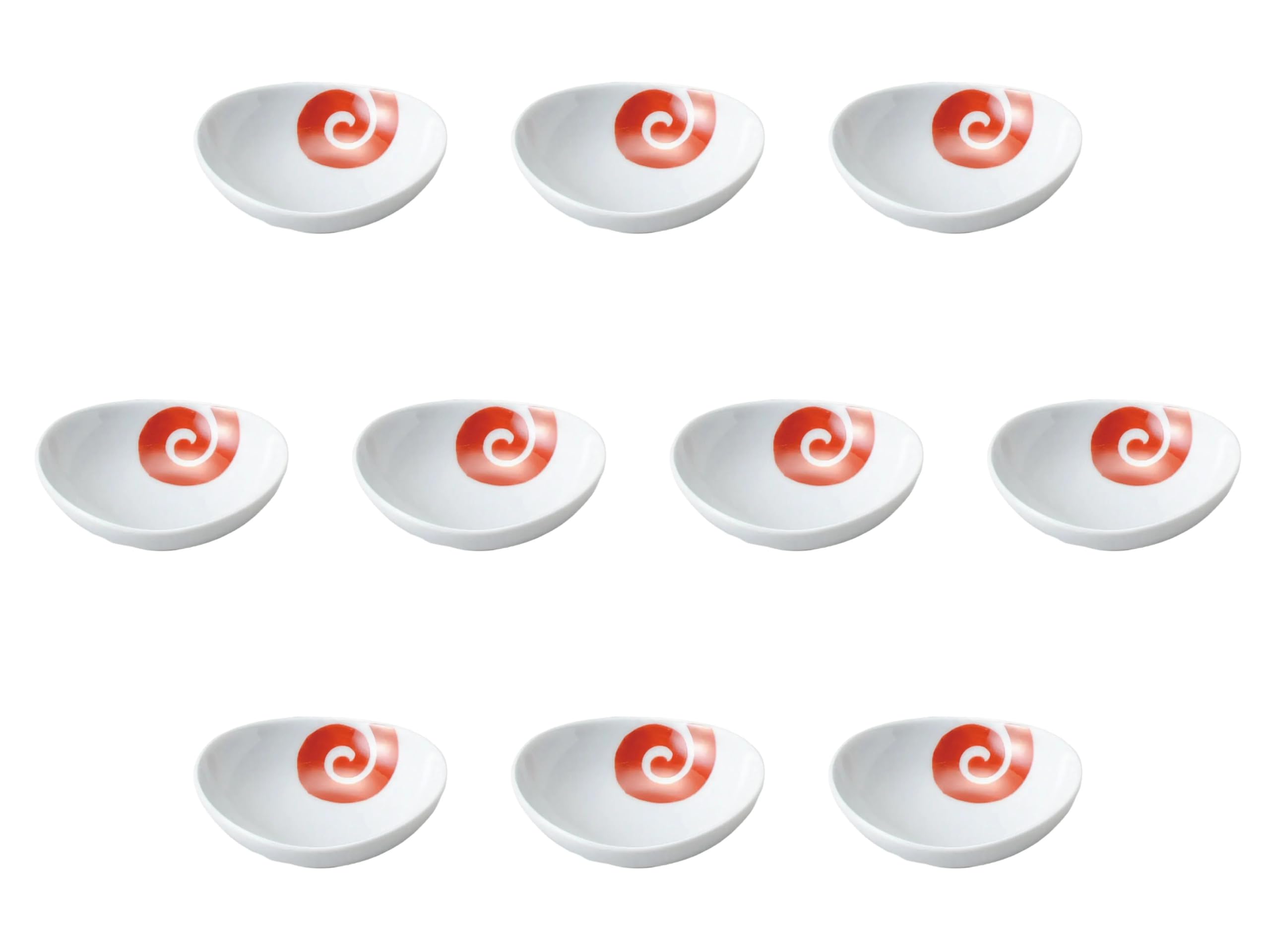 

Set of 10 Oval Small Plates with Nishiki Uzumo Design x x 2 cm Arita Ware Small Setomonohonpo [8 7.5 (50cc)] Plates,