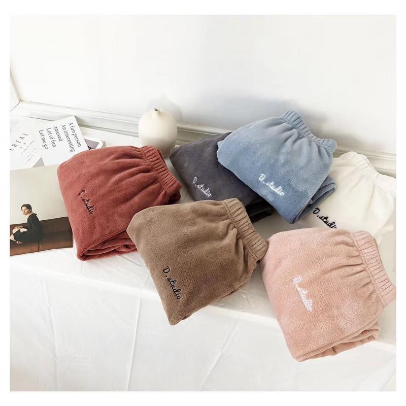 Warm Fairy Warm Pants Coral Fleece Home Fur Thick Casual Loose Outer Wear Winter Sleepwear Girl