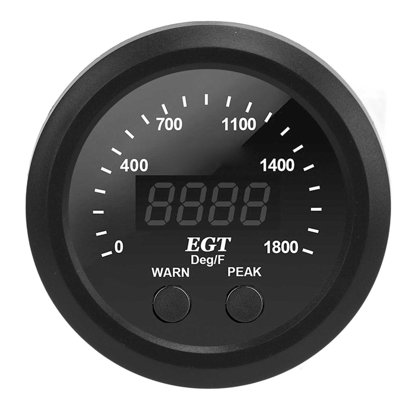 

Car Exhaust Gas Temperature Gauge 2‑1 16in 52mm Ultra Thin 0‑1800 Fahrenheit Red LED Universal with Sensor