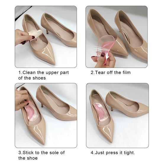 1 Pair Arch Support Insoles Correct Position Shoe Insoles Breathable Skin-Friendly Adhesive Foot Pads for Plantar Fasciitis Flat Feet Relief