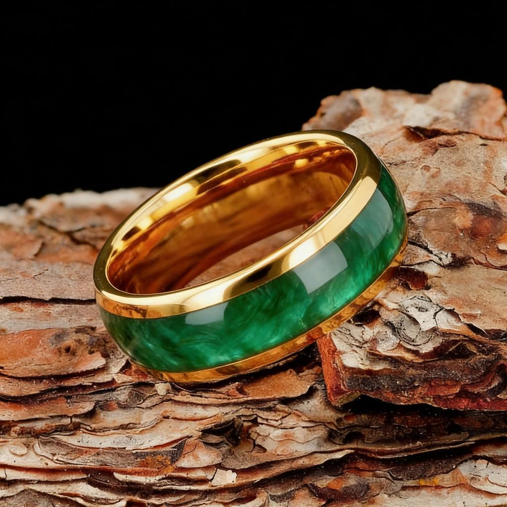 Men Rose Gold Color Stainless Steel Rings, Inlay Blue Opal Abalone Shell Rings For Men Women, Wedding Band Jewelry Gifts