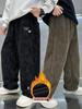 Winter Warmth Boys' Fleece-Lined Pants: Stylish Autumn/Winter Design for Medium/Large Kids