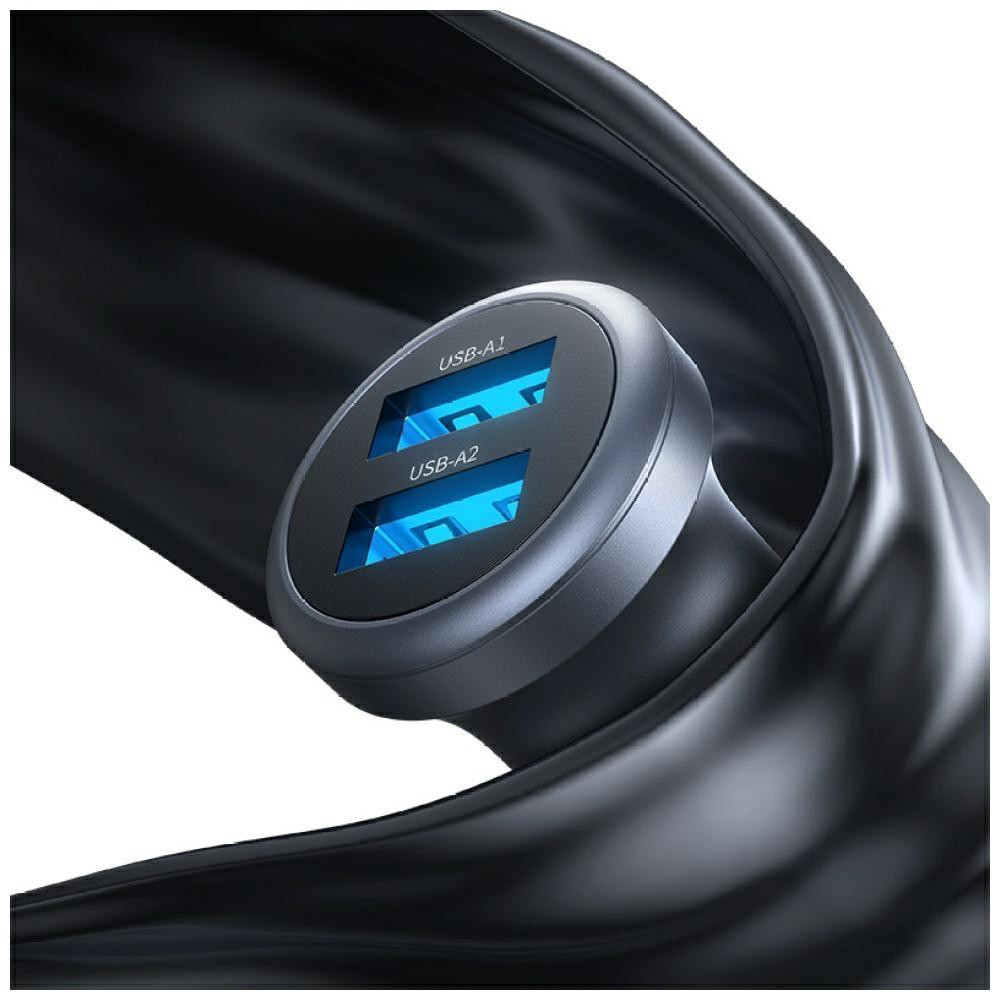 USAMS CC320 Aluminum Car Charger 2.4A 2xUSB-A Tarnish