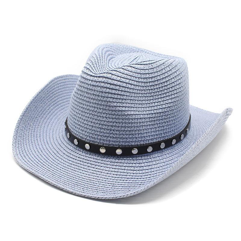 Cowboy Hat Men'S Summer Sun Hat Sun Hat Uv Protection Straw Hat Summer Beach Hat