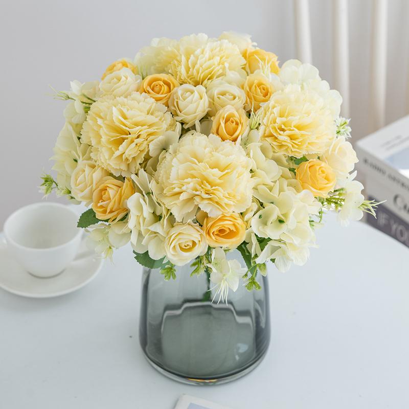 Silk Roses Carnation Cheaper Artificial Flowers Wedding Party Vase for Home Decoration Accessories Christmas Garland Scrapbook