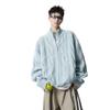 American solid color texture knitted cardigan jacket men's and women's autumn and winter new loose lazy style casual zipper sweater