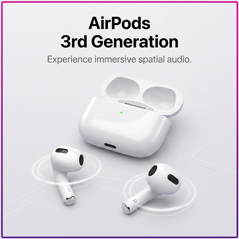 Spatial Audio Bluetooth Wireless Earbuds AirPods 3 Design Touch Sensor Clear Voice Call Portable Charging Box In Ear Sports Bluetooth Headphones