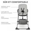 Chaise haute pliable Kinderkraft - FOLDEE - Gris - Réglable - Bébé - 6 mois et plus