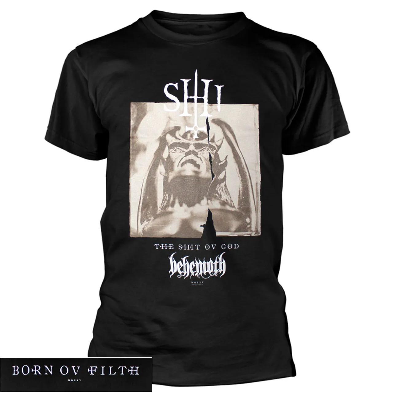 Behemoth The Shit Ov God Черная рубашка из пергамента Официальная футболка метал-группы XXL