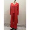 Women Autumn Tracksuits Pant Sets Fashion Casual Set Solid Tank Cardigans Wide Leg Trousers Suit