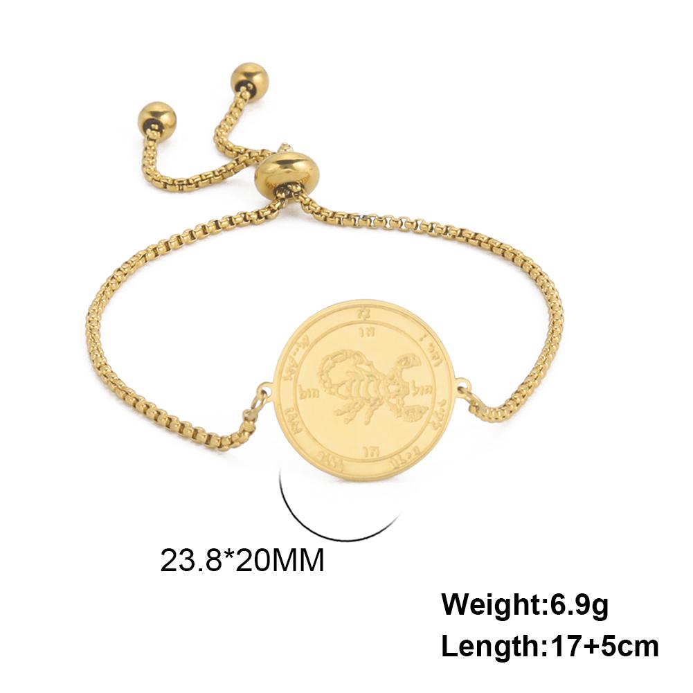 Teamer Key of Solomon Pentacle Bracelet Stainless Steel Gold Color Bracelet Magical Astrology Jewelry Jupiter Sun Venus