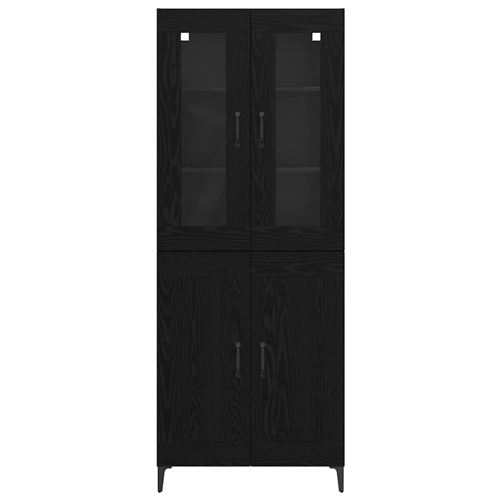 Highboard Black Oak Effect 69.5 x 34 x 180 cm Particleboard