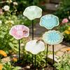 Bienenwassertränke mit Ständer, Schmetterlings-Trinkstation Gartenkunst, Vogeltränke mit Blumen für den Außenbereich, Geschenk für Bestäuber