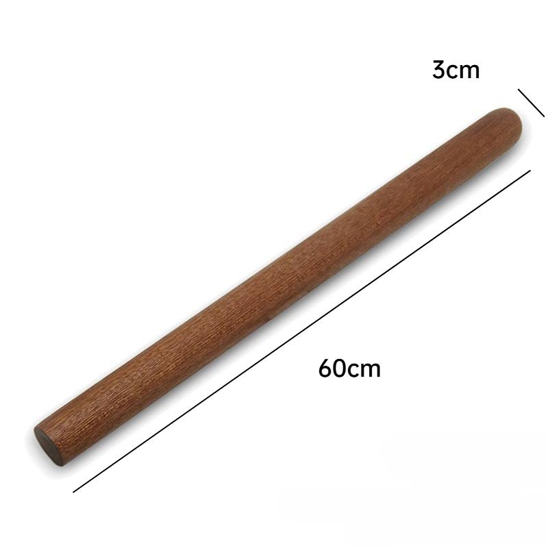 30/50/60cm Household Dumpling Skin Wrapped with Sapi Solid Wood Rolling Pin, Ebony Large Extended One-piece Molding Rolling Pin