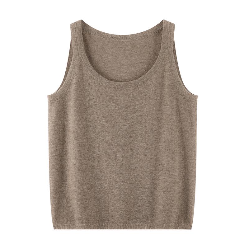 Women's Fine Spun Cashmere Camisole: Slim Fit, Sleeveless, Round Neck Tank Top