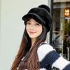 Imitation mink environmentally friendly duck tongue hat with adjustable female winter fur ball hat
