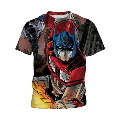 3D Printed Children's Short Sleeves Anime Transformation Robot Comfortable Top Men's Outdoor Casual T-shirt