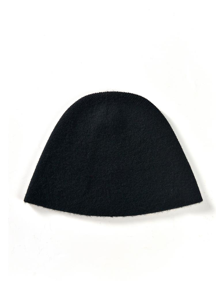 Ladies' 100% Cashmere Knitted Fisherman Hat Solid Color Ear Protection Hat Winter Fashionable Warm Water Bucket Yarn Basin Hat