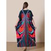 Plus Size Boho Kaftan Dress, Women's Plus Maxi Cover Up Dress