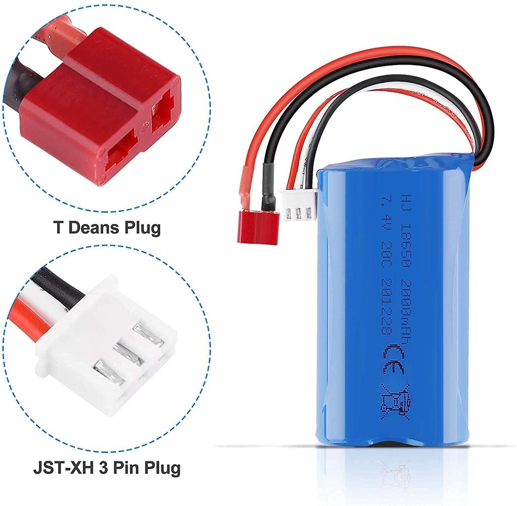 7.4V 1500mAh Li-Ion Baterie s vysokým vybíjecím proudem s T konektorem – Stabilní výkon 15C pro RC auto T40 F49
