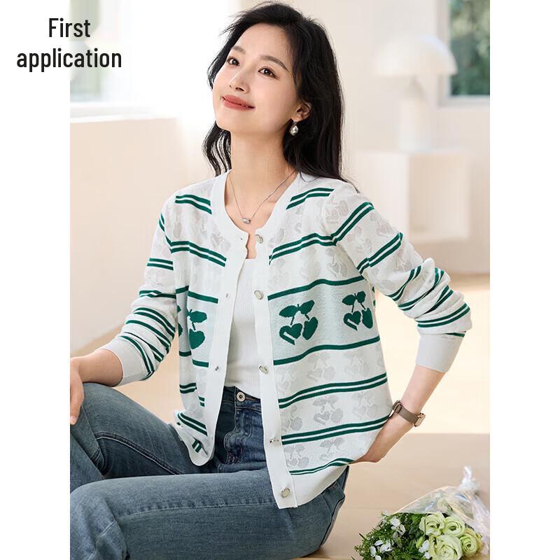 Chushen Women s Wool Blend Round Neck Cardigan One Size