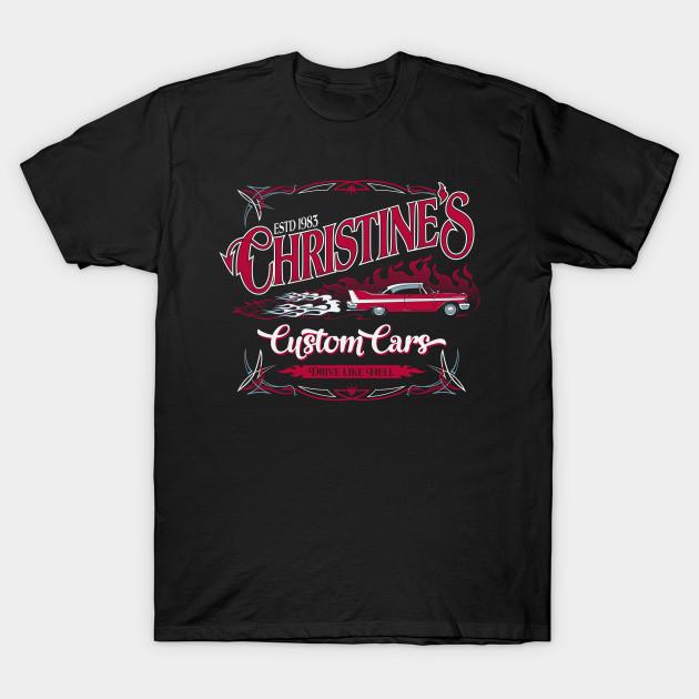 

Мужская черная футболка с принтом Christine S Custom Cars - Vintage Garage Horror Печать на трансферной бумаге без вырезания Хлопковая футболка - Мужская Sum... S разноцветный