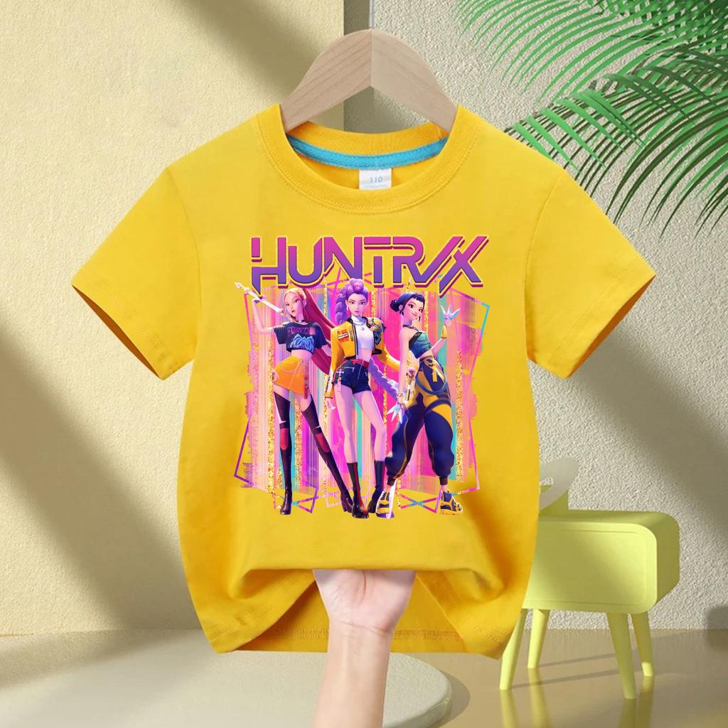 Summer kid Tops Fashion Baby Clothes Children Short Sleeve Tshirt Kpop Demon Hunte rs Saja Boy Print Casual Kids TShirt Girls