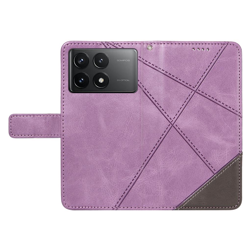 For Xiaomi Poco F6 Pro 5G/Redmi K70 5G/K70 Pro 5G Case Line Spliced PU Leather Phone Cover