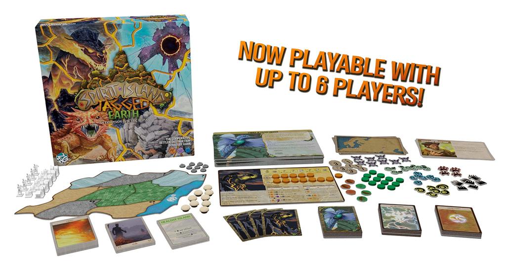 Greater Than Games Spirit Jagged Earth Cooperative Strategy Board Game Expansion Players Minutes Ages Island 1-6 90+ 14+